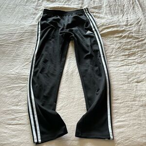 Adidas Slip on Track Pants in Classic Three Stripes with adjustable tie waist